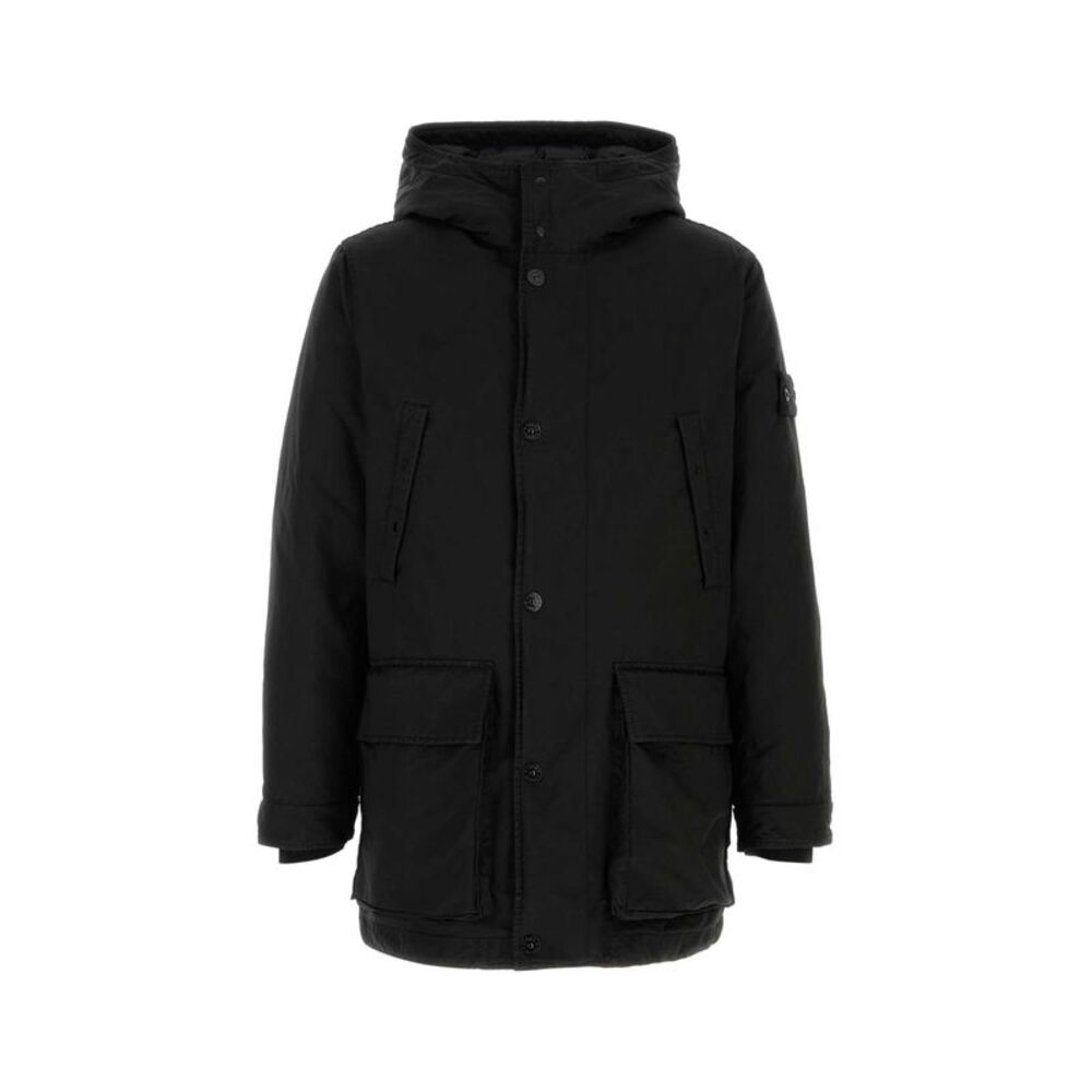 Stone Island Men Black Polyester Blend Down Jacket